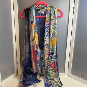 Soft surroundings sleeveless topper vest S/M costal boho floral vacation wear